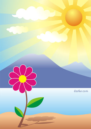 Latihan dasar corel draw: menggambar bunga dan pemandangan