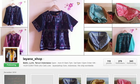 Batik, lurik, tenun, jumputan di Layana Shop