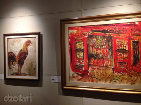 Ayam Jago dan Klenteng karya Affandi