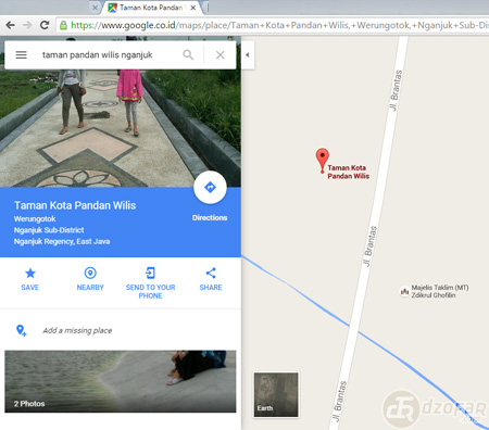 Lokasi Taman Pandan Wilis