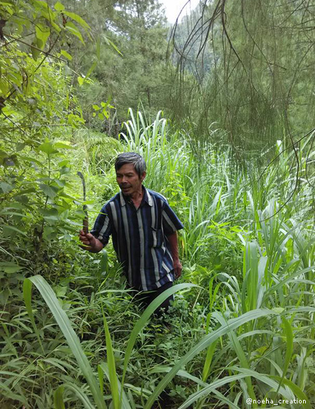 pak Slamet membabat alas