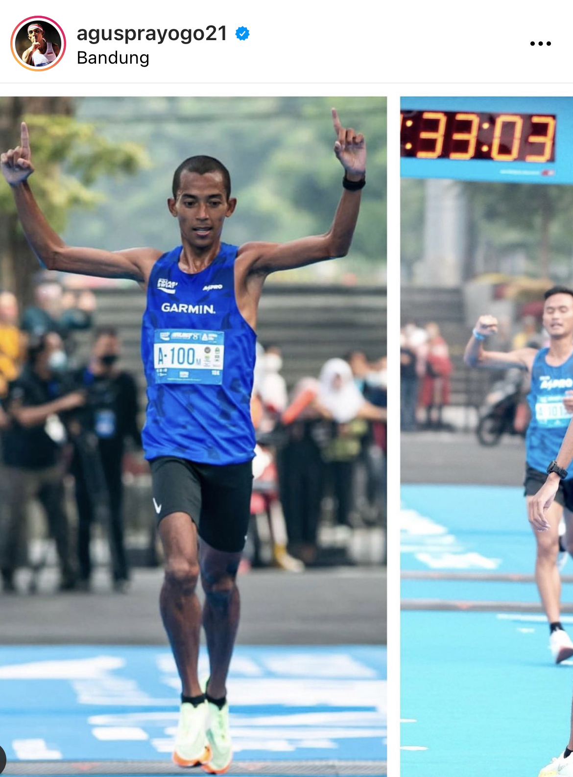 Agus Prayogo finish 10K 33 menit
