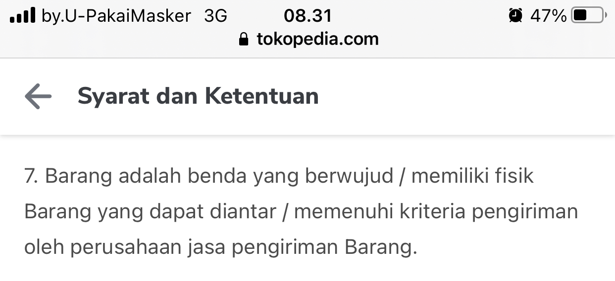 Syarat dan Ketentuan Tokopedia