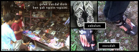 Anton mencari sandal dulu