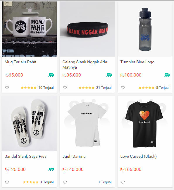 Merchandise Slank